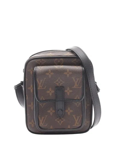 Pre-owned Louis Vuitton 2021-2025 Monogram Macassar Christopher Wearable Crossbody Bag In Brown