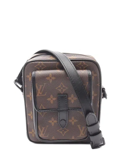 Pre-owned Louis Vuitton 2021-2025 Monogram Macassar Christopher Wearable Crossbody Bag In Brown