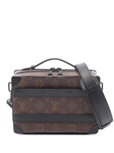 Pre-owned Louis Vuitton 2021-2025 Monogram Macassar Handle Soft Trunk Satchel In Brown