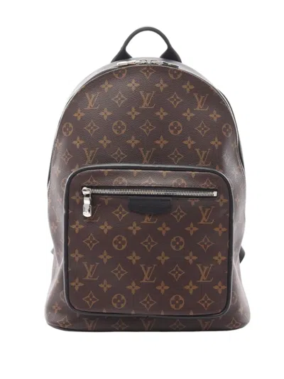 Pre-owned Louis Vuitton 2021-2025 Monogram Macassar Josh Nv Backpack In Brown