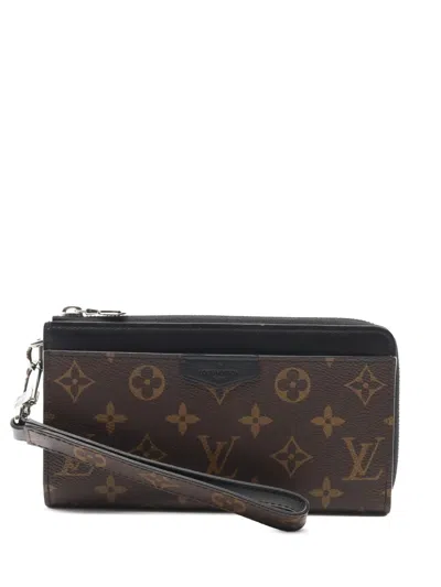 Pre-owned Louis Vuitton 2021-2025 Monogram Macassar Zippy Dragonne Wallet Long Wallets In Brown