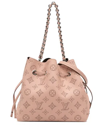 Pre-owned Louis Vuitton 2021-2025 Monogram Mahina Bella Satchel In Pink