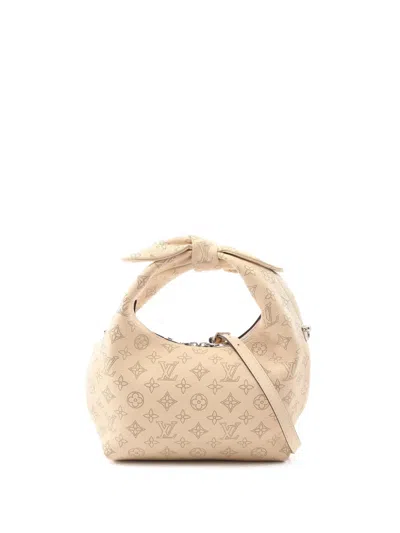 Pre-owned Louis Vuitton 2021-2025 Monogram Mahina Why Not Pm Satchel In Brown