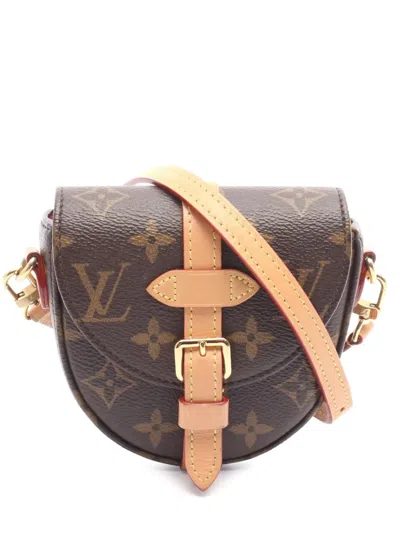 Pre-owned Louis Vuitton 2021-2025 Monogram Micro Chantilly Crossbody Bag In Brown