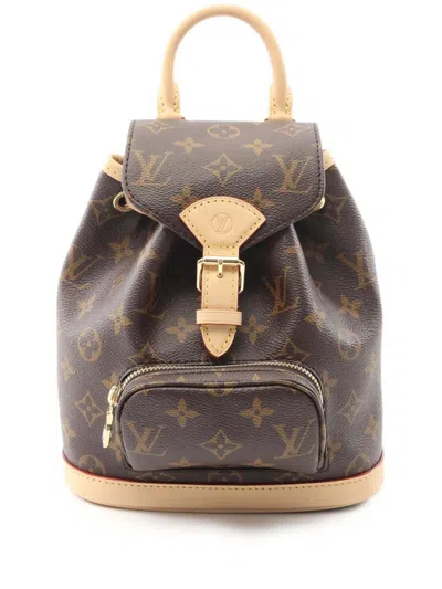 Pre-owned Louis Vuitton 2021-2025 Monogram Mini Montsouris Backpack In Brown