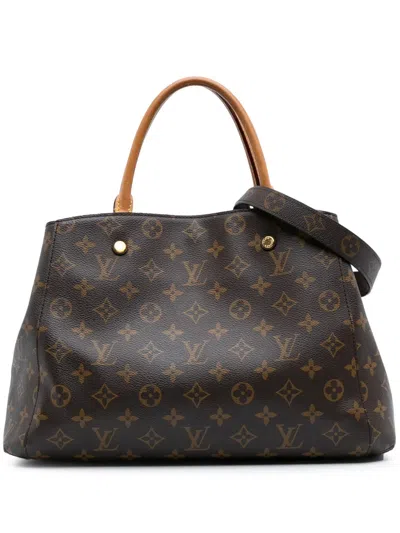 Pre-owned Louis Vuitton 2021-2025 Monogram Montaigne Mm Satchel