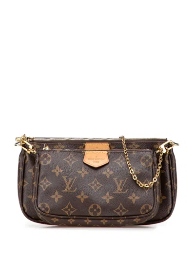 Pre-owned Louis Vuitton 2021-2025 Monogram Multi Pochette Accessoires Satchel In Brown