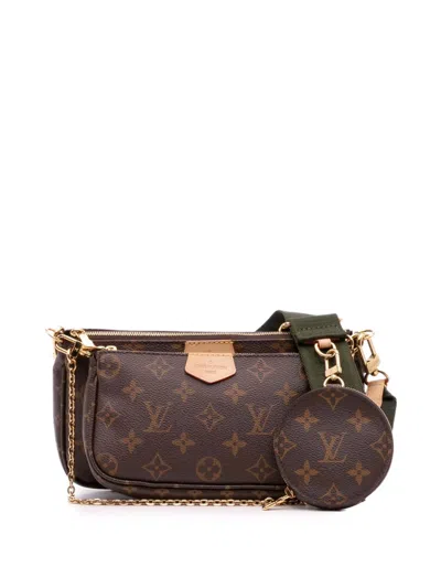 Pre-owned Louis Vuitton 2021-2025 Monogram Multi Pochette Accessoires Satchel In Brown