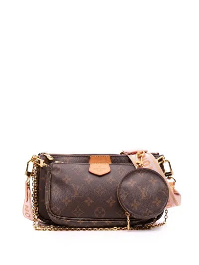 Pre-owned Louis Vuitton 2021-2025 Monogram Multi Pochette Accessoires Satchel In Brown