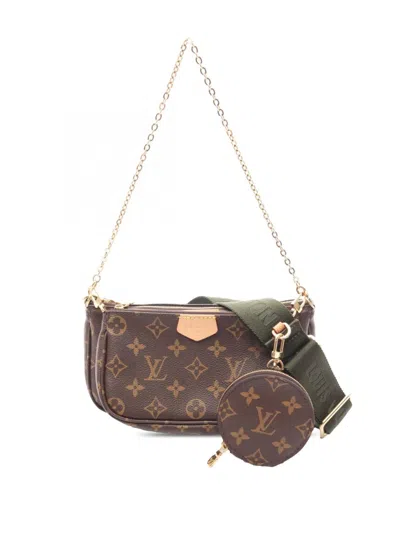 Pre-owned Louis Vuitton 2021-2025 Monogram Multi Pochette Accessoires Satchel In Brown