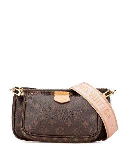 Pre-owned Louis Vuitton 2021-2025 Monogram Multi Pochette Accessoires Satchel In Brown