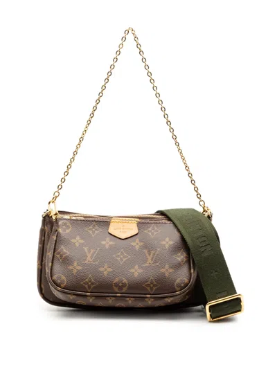 Pre-owned Louis Vuitton 2021-2025 Monogram Multi Pochette Accessoires Satchel In Brown
