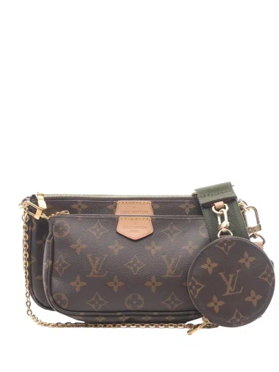 Pre-owned Louis Vuitton 2021-2025 Monogram Multi Pochette Accessoires Satchel In Brown