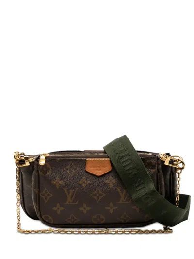 Pre-owned Louis Vuitton 2021-2025 Monogram Multi Pochette Accessoires Satchel In Brown