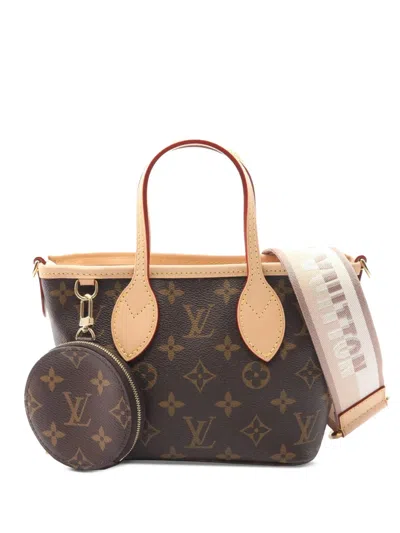 Pre-owned Louis Vuitton 2021-2025 Monogram Neverfull Bb Satchel In Brown