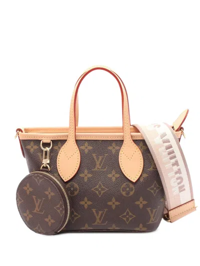 Pre-owned Louis Vuitton 2021-2025 Monogram Neverfull Bb Satchel In Brown
