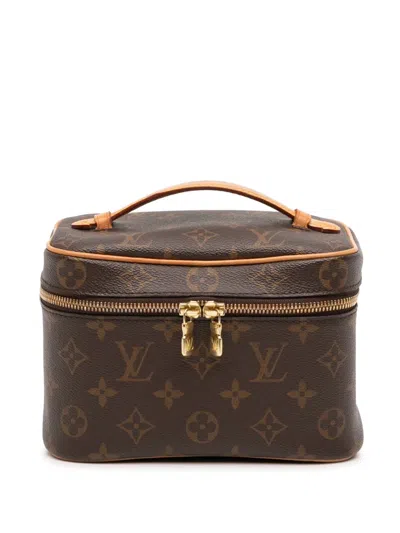 Pre-owned Louis Vuitton 2021-2025 Monogram Nice Mini Case Vanity Bag In Brown