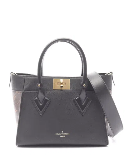 Pre-owned Louis Vuitton 2021-2025 Monogram On My Side Pm Satchel In Black
