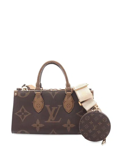 Pre-owned Louis Vuitton 2021-2025 Monogram Onthego East West Satchel In Brown