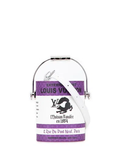 Pre-owned Louis Vuitton 2021-2025 Monogram Paint Can Satchel In Purple
