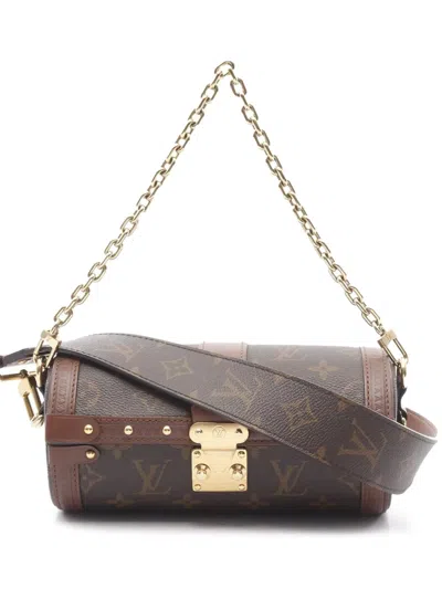 Pre-owned Louis Vuitton 2021-2025 Monogram Papillon Trunk Satchel In Brown