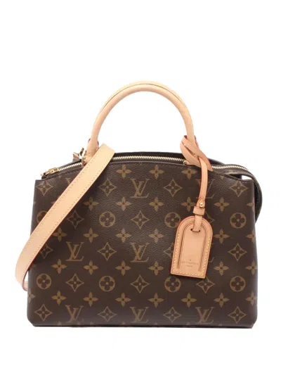 Pre-owned Louis Vuitton 2021-2025 Monogram Petit Palais Satchel In Brown