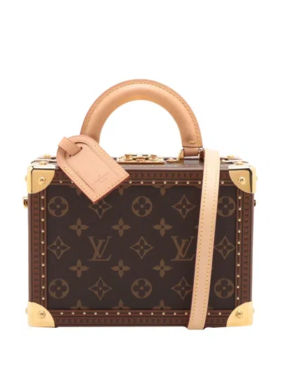 Pre-owned Louis Vuitton 2021-2025 Monogram Petite Valise Satchel In Brown