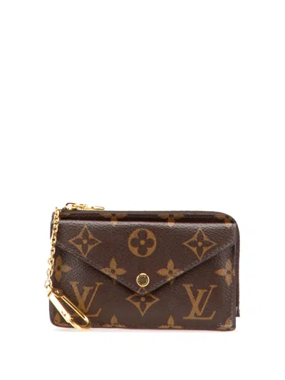 Pre-owned Louis Vuitton 2021-2025 Monogram Recto Verso Card Holder In Brown