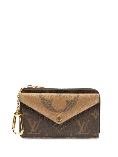 Pre-owned Louis Vuitton 2021-2025 Monogram Reverse Recto Verso Card Holder In Brown