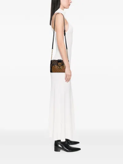 Pre-owned Louis Vuitton 2021-2025 Monogram Reverse Trunk Clutch Crossbody Bag In Black