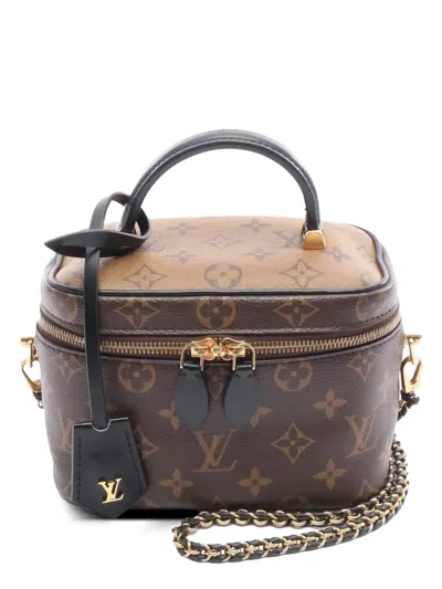 Pre-owned Louis Vuitton 2021-2025 Monogram Reverse Vanity Pm Satchel In Brown