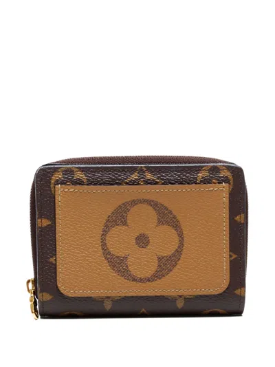 Pre-owned Louis Vuitton 2021-2025 Monogram Reverse Wallet In Brown
