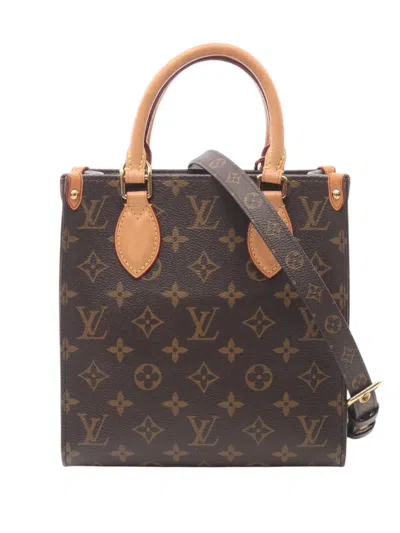 Pre-owned Louis Vuitton 2021-2025 Monogram Sac Plat Bb Satchel In Brown