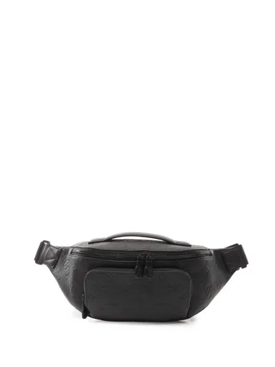 Pre-owned Louis Vuitton 2021-2025 Monogram Shadow Rush Bumbag Belt Bag In Black