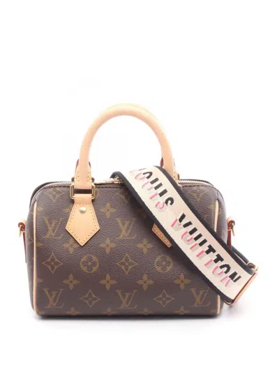 Pre-owned Louis Vuitton 2021-2025 Monogram Speedy Bandouliere 20 Satchel In Brown