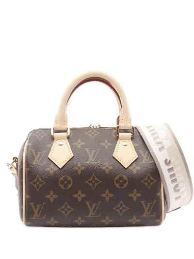 Pre-owned Louis Vuitton 2021-2025 Monogram Speedy Bandouliere 20 Satchel In Brown