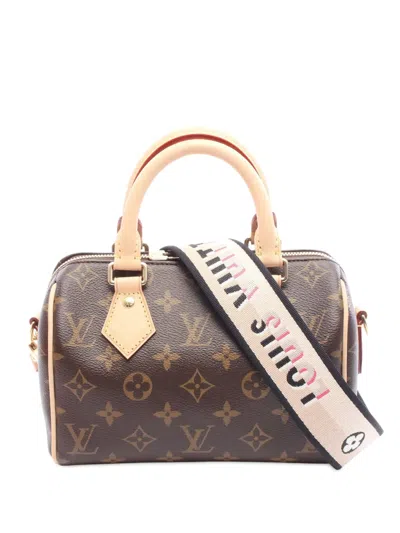 Pre-owned Louis Vuitton 2021-2025 Monogram Speedy Bandouliere 20 Satchel In Brown