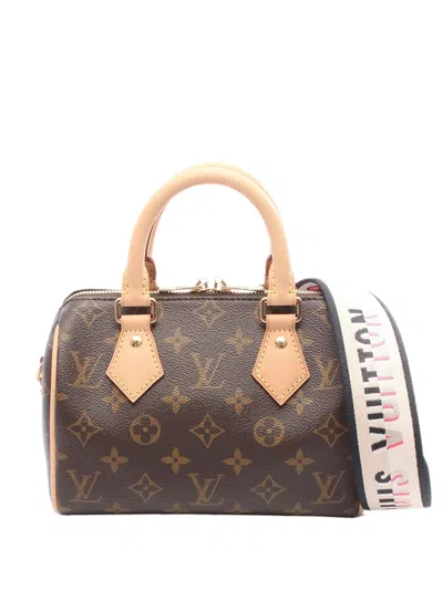 Pre-owned Louis Vuitton 2021-2025 Monogram Speedy Bandouliere 20 Satchel In Brown