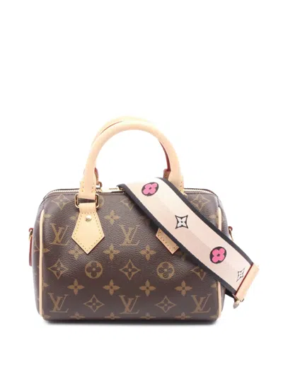 Pre-owned Louis Vuitton 2021-2025 Monogram Speedy Bandouliere 20 Satchel In Brown