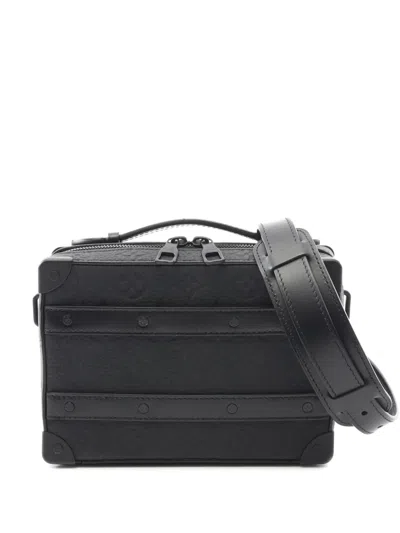 Pre-owned Louis Vuitton 2021-2025 Monogram Taurillon Handle Soft Trunk Crossbody Bag In Black