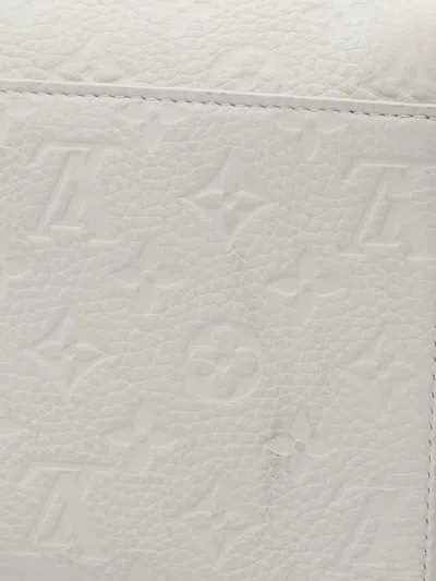 Pre-owned Louis Vuitton 2021-2025 Monogram Taurillon Sac Plat 24h Tote Satchel In White