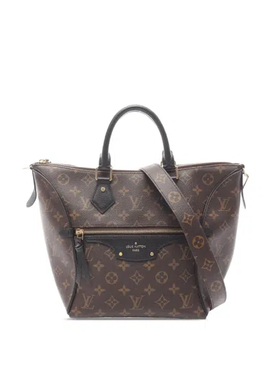 Pre-owned Louis Vuitton 2021-2025 Monogram Tournelle Pm Satchel In Brown