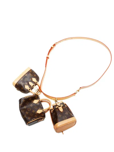 Pre-owned Louis Vuitton 2021-2025 Monogram Trio Mini Icones Cross Body Bag In Brown
