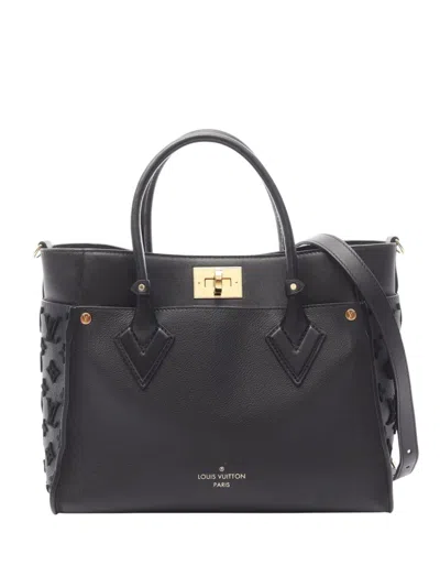 Pre-owned Louis Vuitton 2021-2025 Monogram Tuffetage On My Side Mm Satchel In Black