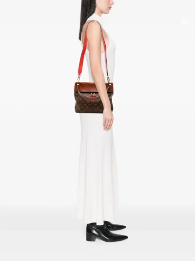 Pre-owned Louis Vuitton 2021-2025 Monogram Tuileries Besace Satchel In Brown