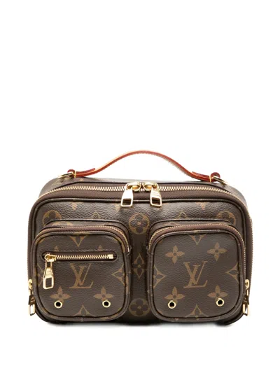 Pre-owned Louis Vuitton 2021-2025 Monogram Utility Satchel In Brown