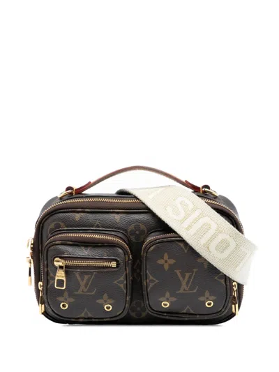 Pre-owned Louis Vuitton 2021-2025 Monogram Utility Satchel In Brown