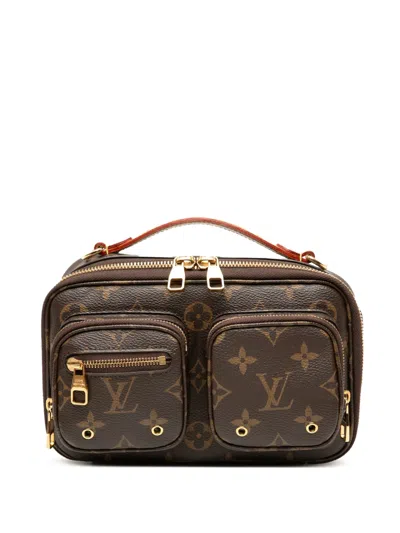 Pre-owned Louis Vuitton 2021-2025 Monogram Utility Satchel In Brown