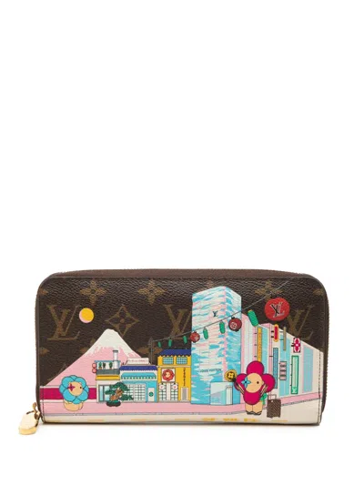 Pre-owned Louis Vuitton 2021-2025 Monogram Vivienne In Tokyo Zippy Wallet Long Wallets In Brown