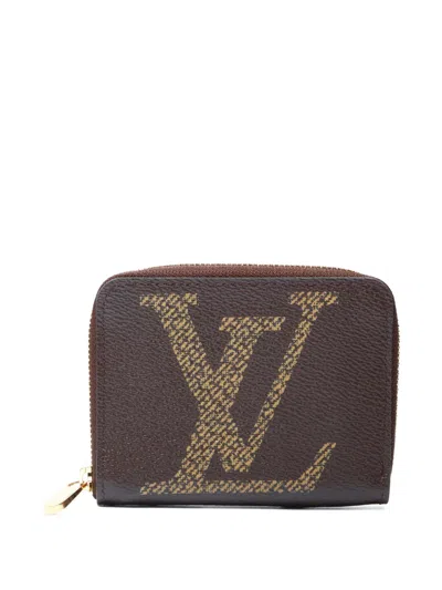 Pre-owned Louis Vuitton 2021-2025 Monogram Zipped Purse In Brown